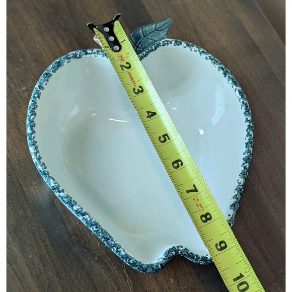 Vintage Chaparral Art Pottery USA Apple Shaped Bowl Dish 8" x 9" Hand Painted - Picture 8 of 9